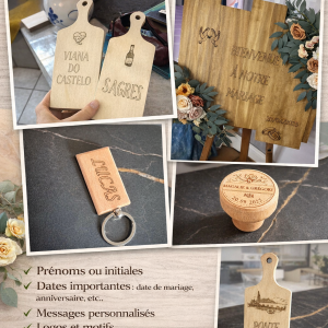 Gravure laser personnalisée sur bois